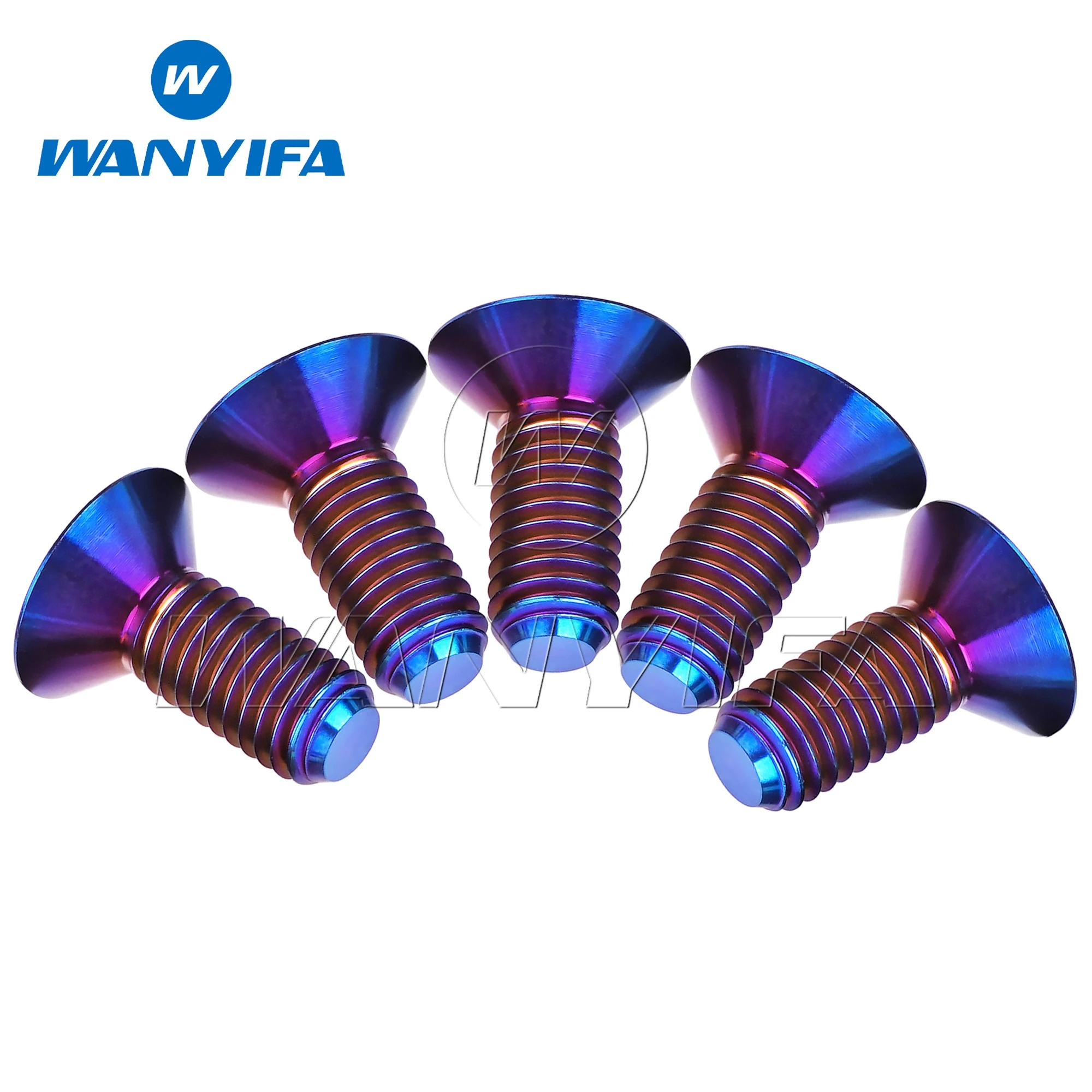 Wanyifa Titanium Bolt M6/M8 Length 15 20mm Torx Flat Countersunk Head Screw Inside Plum Blossom Bike Modification Screws 5/12PCS