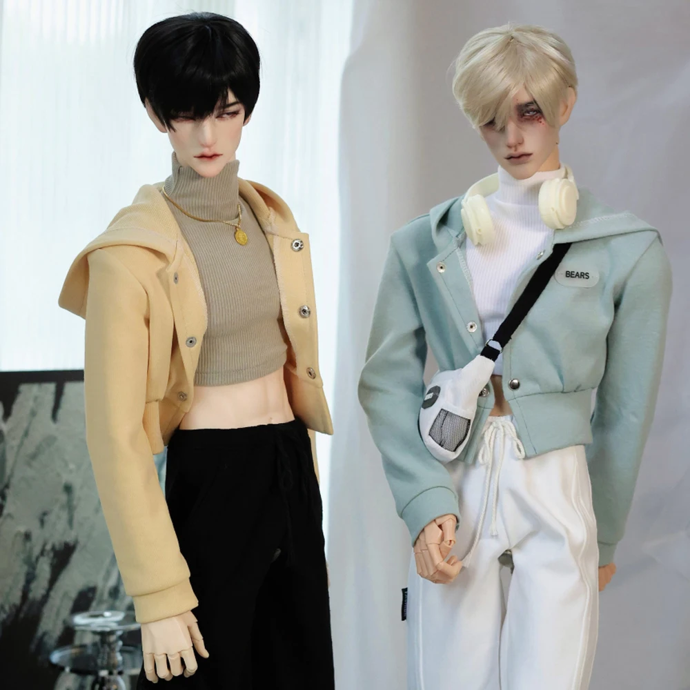 

D09-P254 children handmade toy 1/4 MSD 1/3 uncle ID75 BJD Doll Cropped waist short hooded cardigan 1pcs