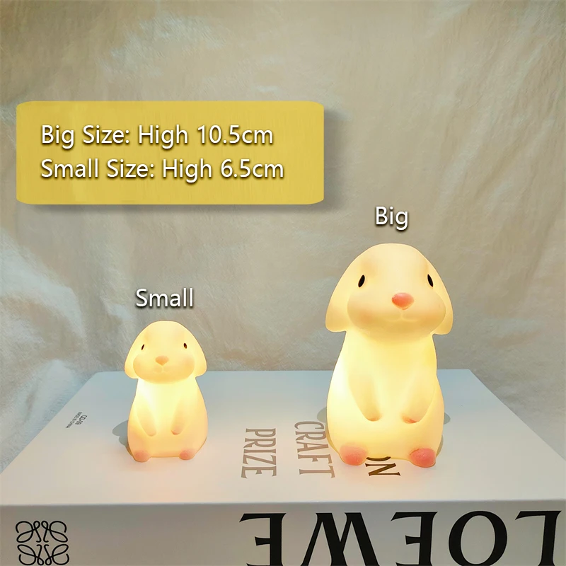 Moon Rabbit Small Night Light Electronic Luminous Toy Anime Figure Warm Light Atmosphere Decoration Cute Shape Children Gift