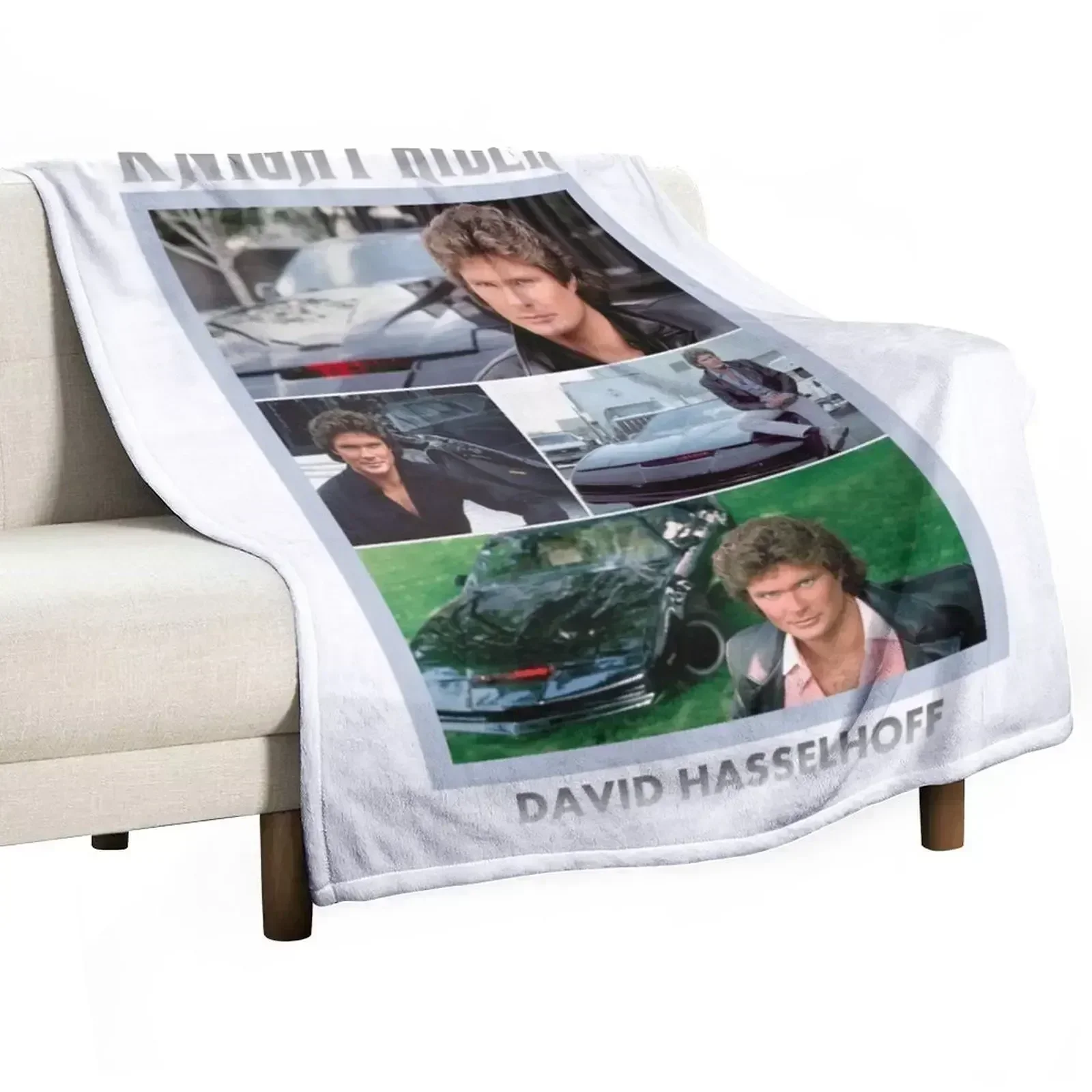 Night Rider Michael Knight with David Hasselhoff the hoff Throw Blanket Travel Plaid Hair Vintage Blankets