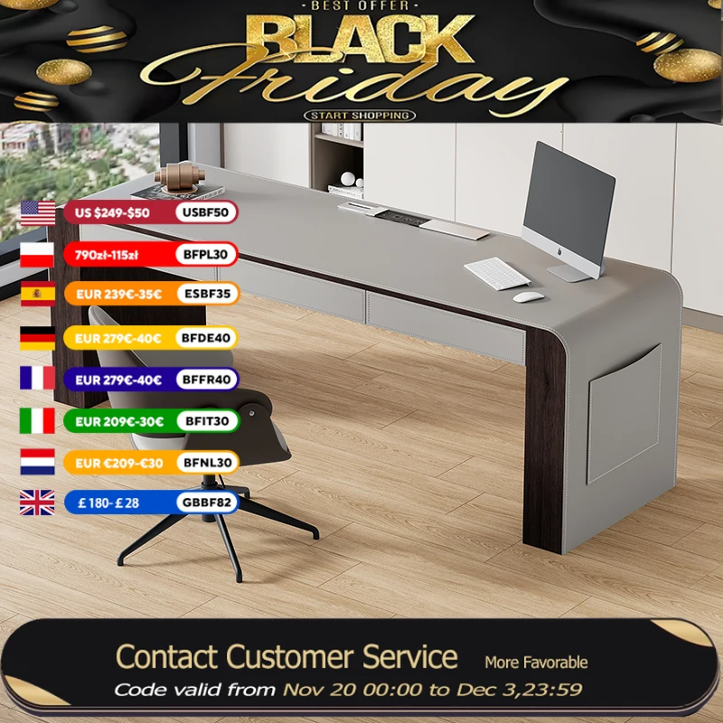 Design Luxury Computer Desks Rectangular Storage Organizer Study Gaming Desk Drawers Bedroom Escritorio Ordenador Furniture