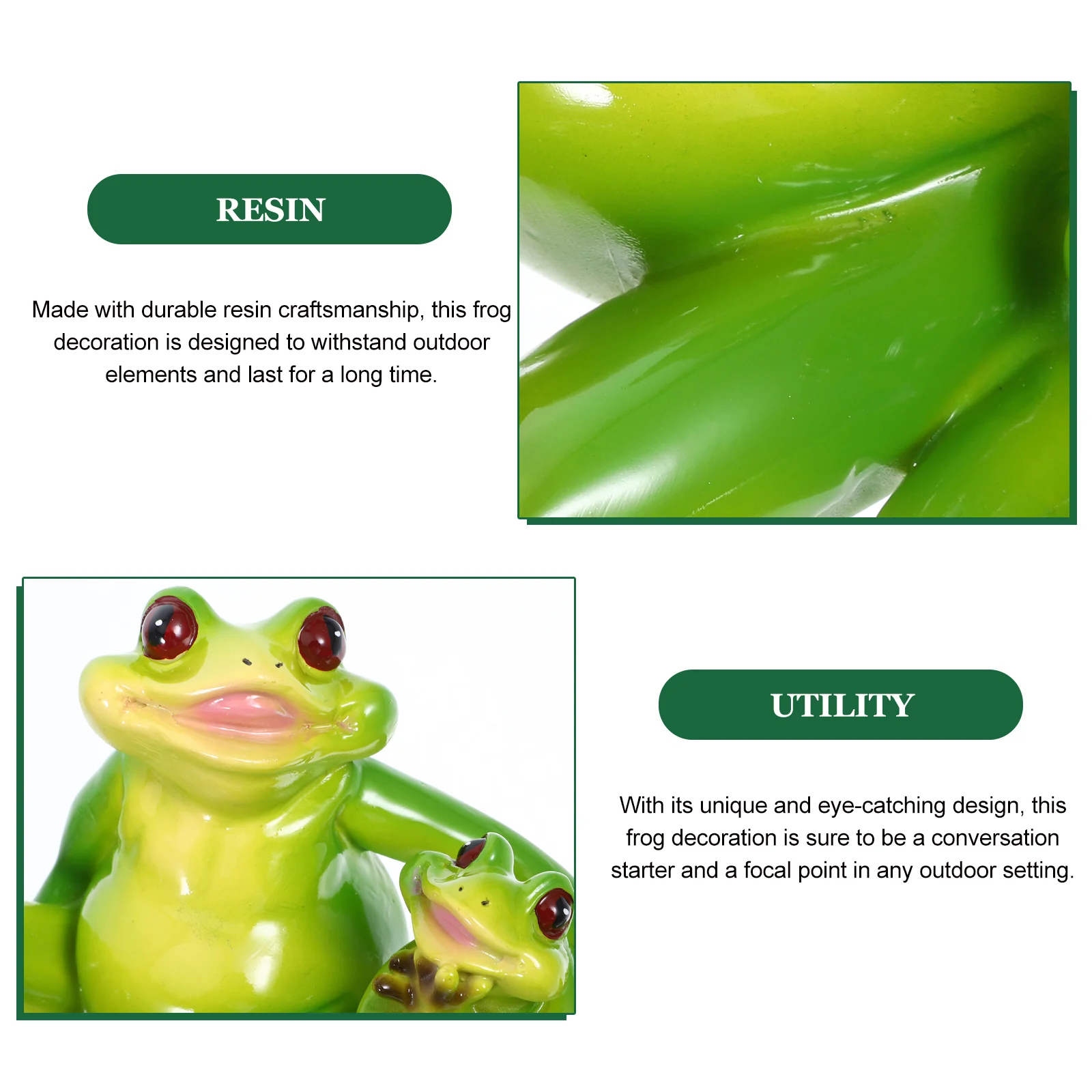

Resin Frog Sculpture Lifelike Garden Ornament Durable Outdoor Frog Decoration for Garden Villa Resin Animal Decoration