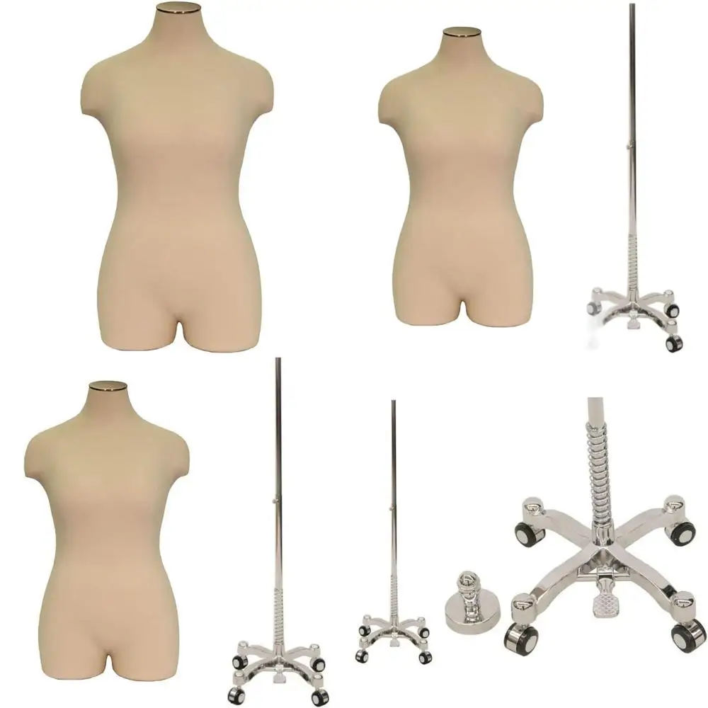 

Plus Size Female 3/4 Length Mannequin with Drome Pinnable Base #2 Chrome