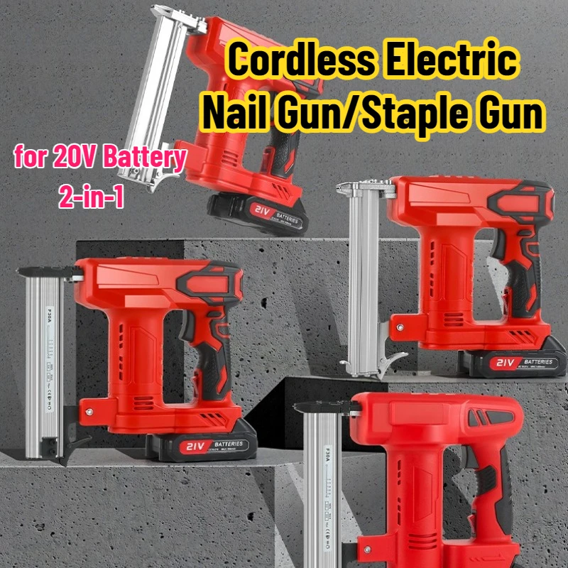 

Power Tools 2-in-1 Cordless Electric Nail Gun/Staple Gun for 20V Battery Brushless Nailer for Rigid Staplers X-F32/9022