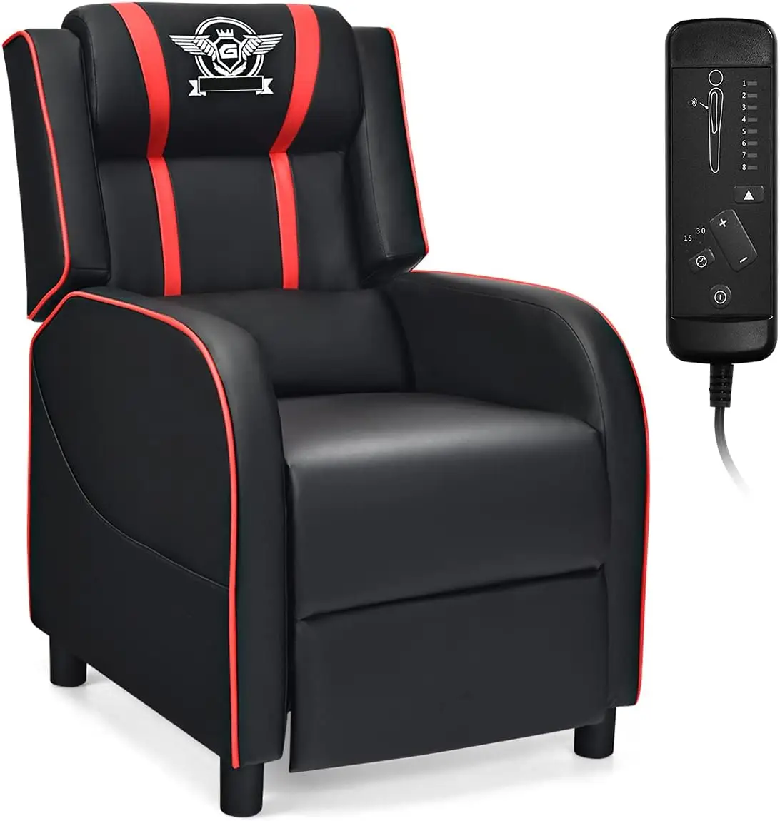 

Gaming Recliner Chair, Adjustable Massage Gaming Chairs for Adults, Ergonomic Comfortable Lounge Leather Sofa w/Footrest