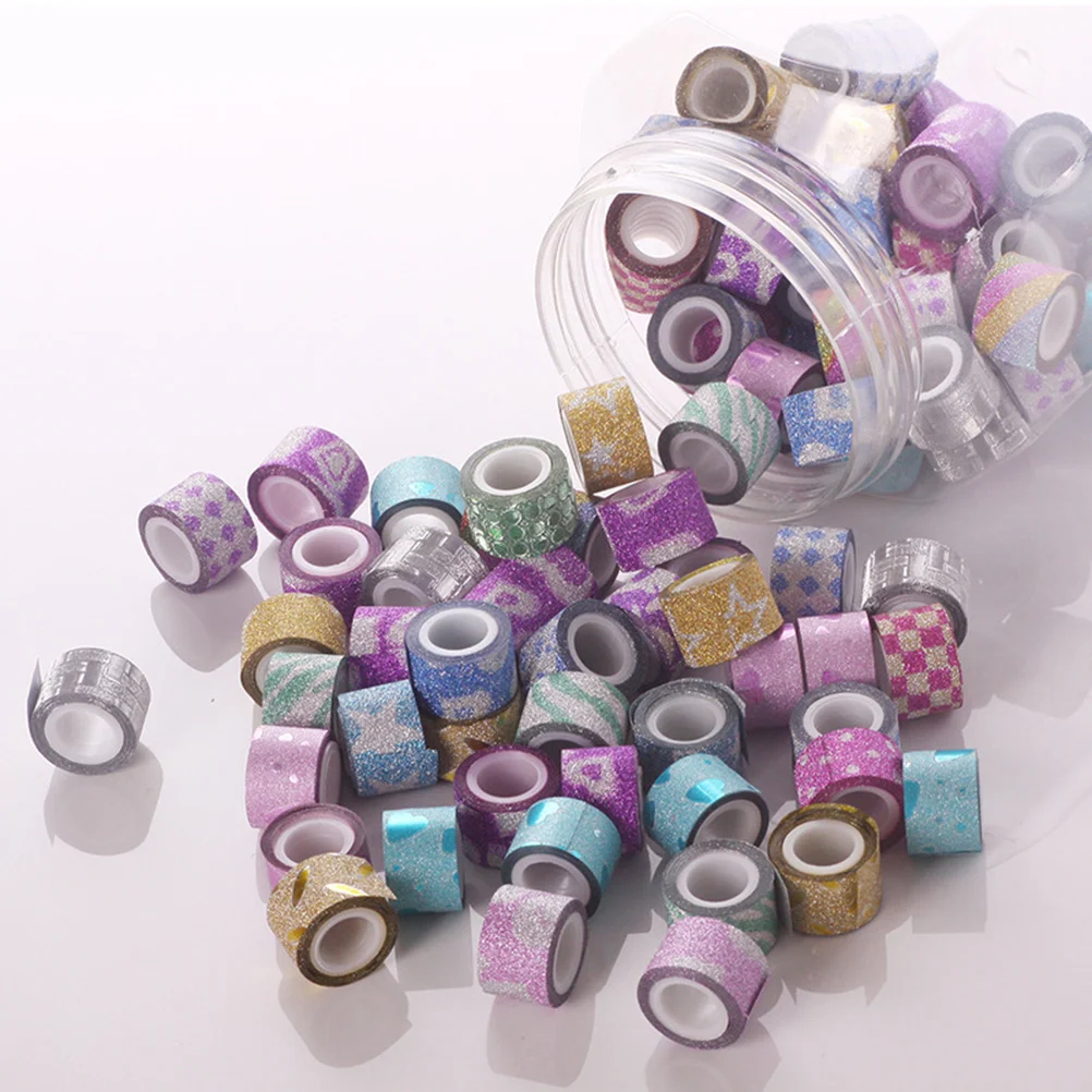

90Pcs Glitter Masking Tape Mini Set Colorful Decorative Sticky Paper Tapes for DIY Scrapbook Diary Planner Organizer Gift