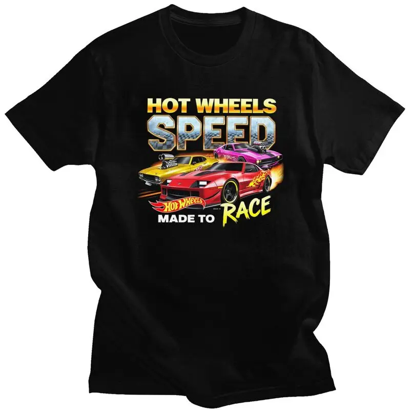 

Мужские футболки Hot Wheels Made To Race Car, хлопковая футболка с короткими рукавами, классическая футболка, повседневная футболка, свободная одежда