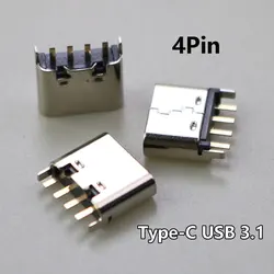 Type C USB 3.1 Jack Charge Socket Connector 4 Pin Direct Plug Mother Base 6.8H High Data Transmission Cable Quick Charge Head