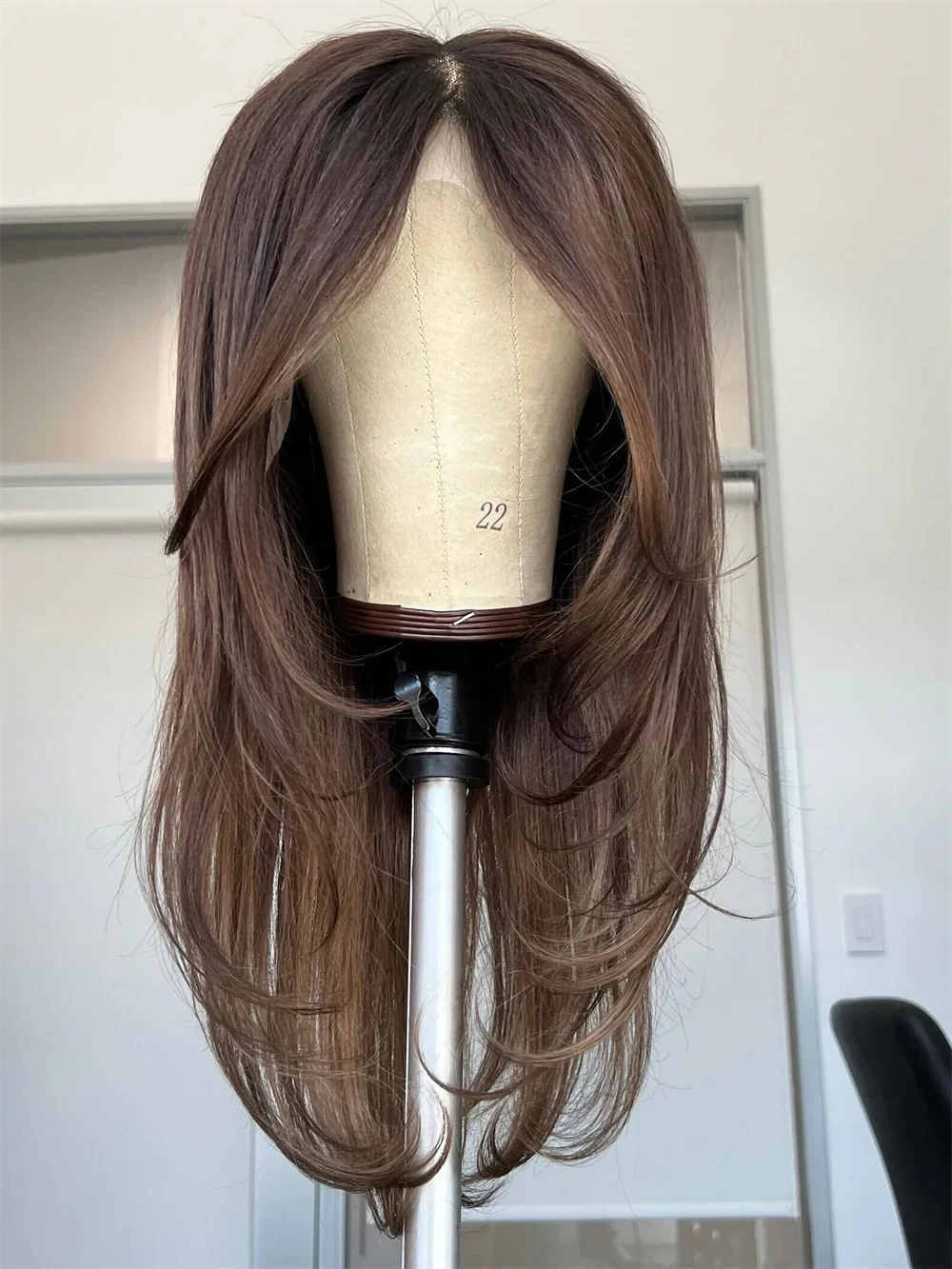 Ombre Brown Long 180%Density 26inch 5x5 Silk Base Wave Jewish Human With BabyHair HD Lace European Hair Preplucked Glueless