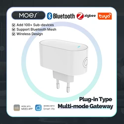 MOES Tuya Multi-mode ZigBee Bluetooth BLE Mesh Socket Gateway Smart Hub EU Version Allow 100+ Sub-devices App Remote Control