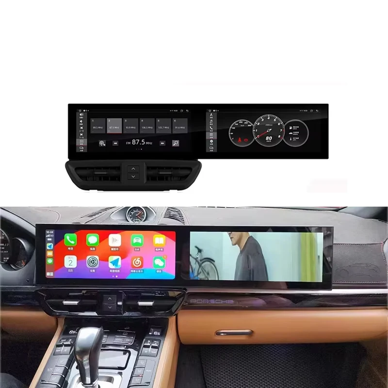 Auto-Multimedia-Video-Player mit zwei 12,3 Bildschirmen für Porsche Cayenne 2010–2015, Android 13, Auto-Radio, GPS-Navigation, Carplay