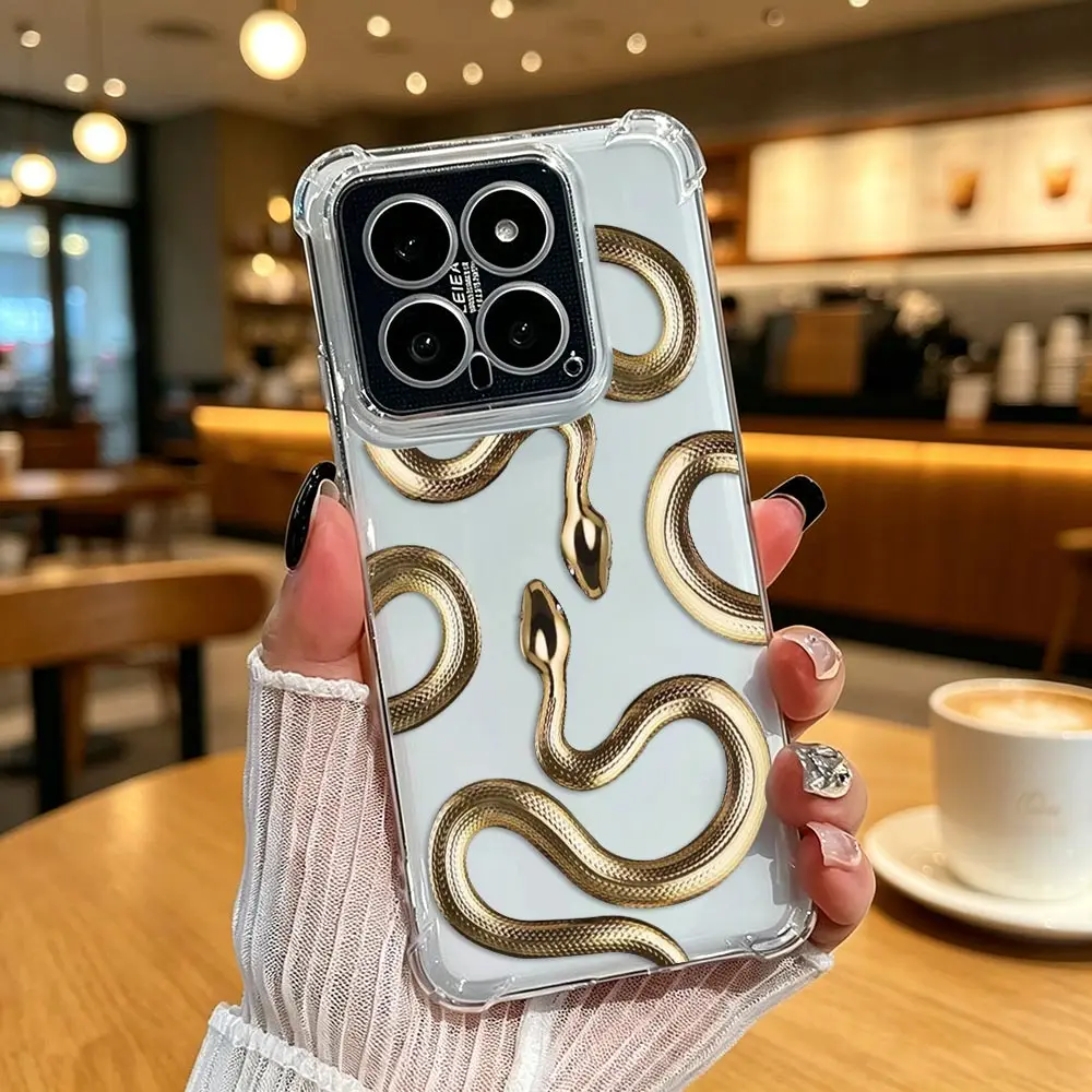 Clear Phone Case For OPPO A3 A3X A5 A9 A5X A6 A15 A16 A17 A53 A33 A54 A57 A58 A60 A74 A76 A78 A92 Cover Black Purple Gold Snake