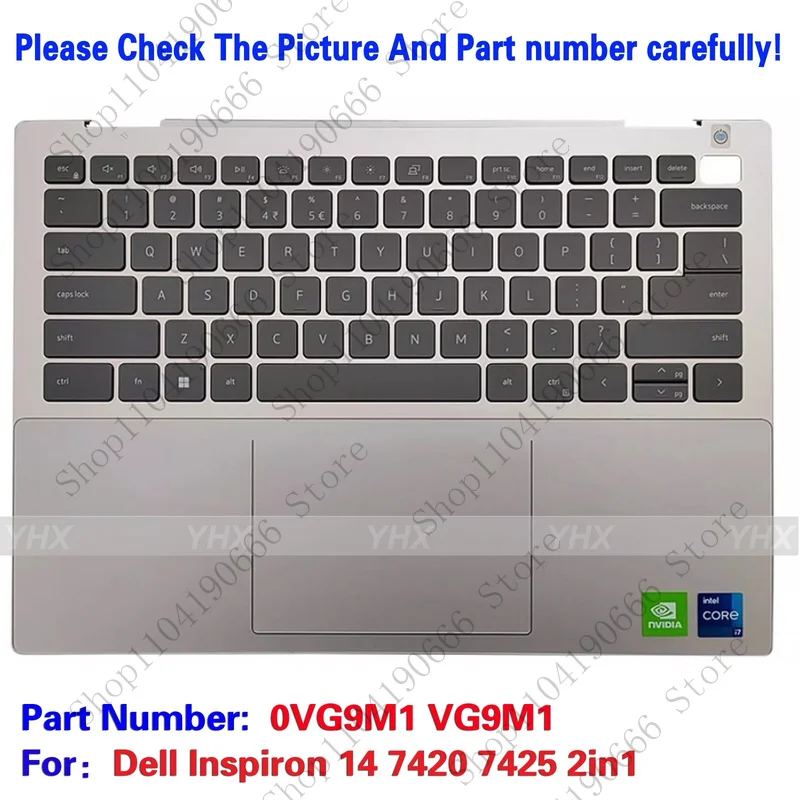 

Компоненты ноутбука, новые для Dell Inspiron 14 7420 7425, 2 в 1, упор для рук, клавиатура C, 0VG9M1 VG9M1.
