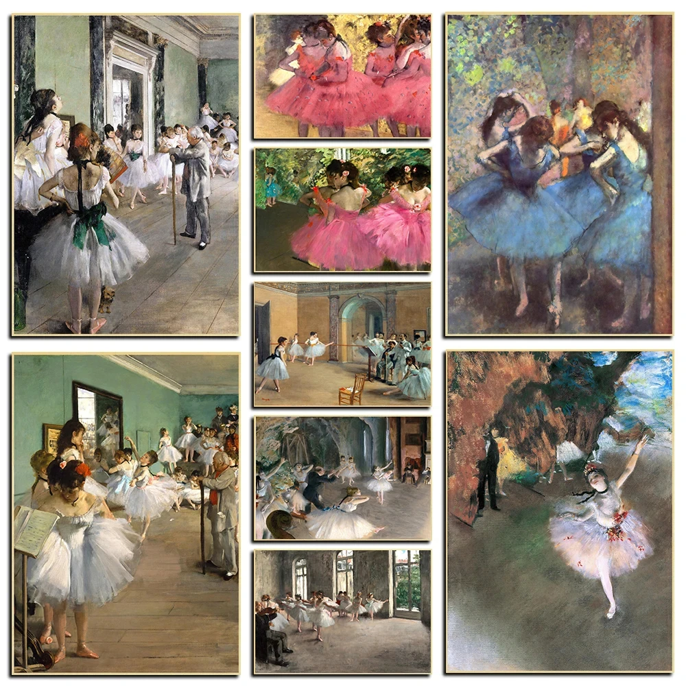 Edgar Degas Ballet Class Portraits Of Impressionist Ballerinas Dance Art Poster Canvas Paintings Wall Art Pictures Home Decor