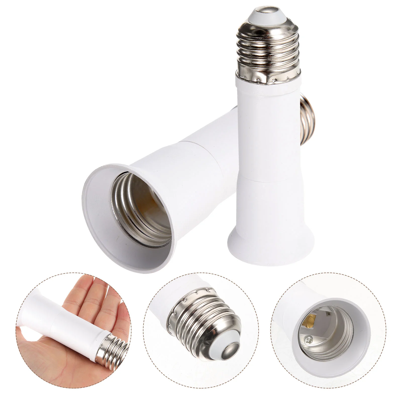 

2 Pcs Ceramics Various E27 Retractable Lamp Head Light Bulbs Base Metal Socket Plug Adapter