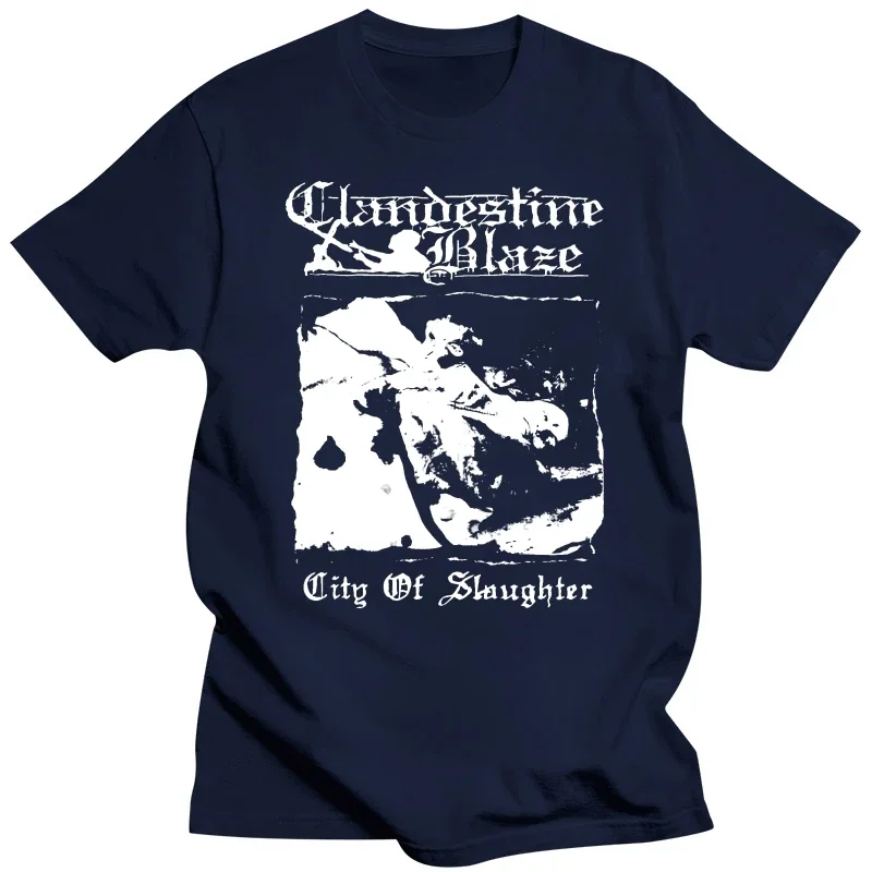 T Shirt Casual Tees Mens Tops Clandestine Blaze City Of Slaughter Album Cover graphic men clothing anime clothes new harajuku