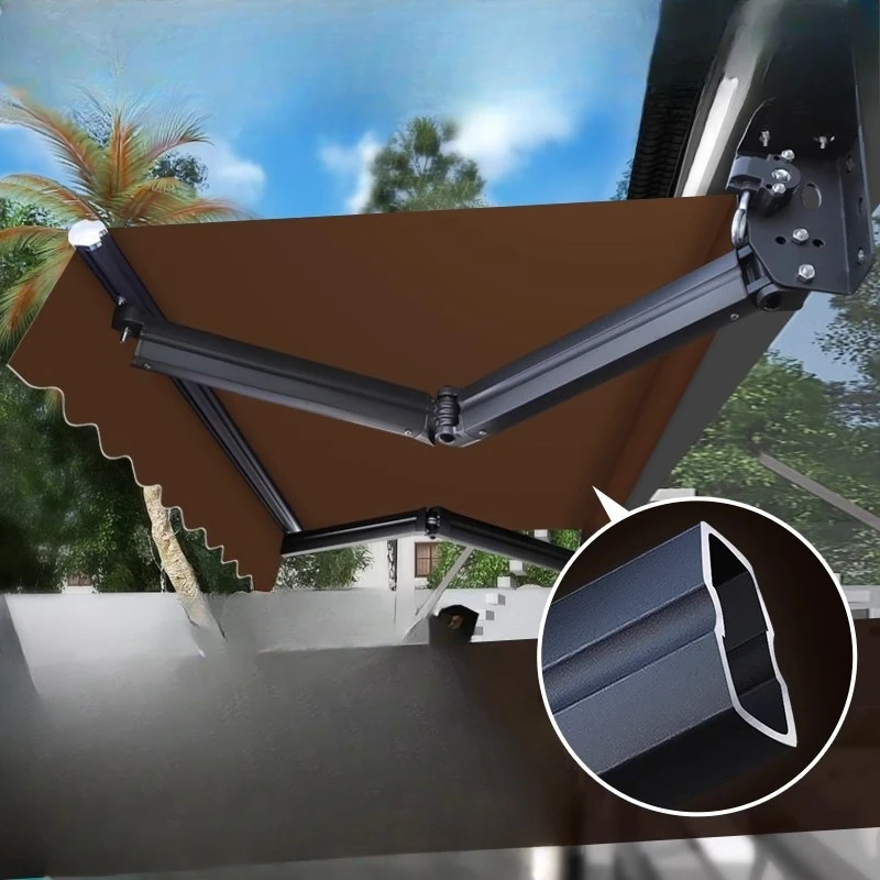 

Retractable awning dew balcony shrink outdoor electric hand crank household courtyard villa eaves canopy anti-rain awning