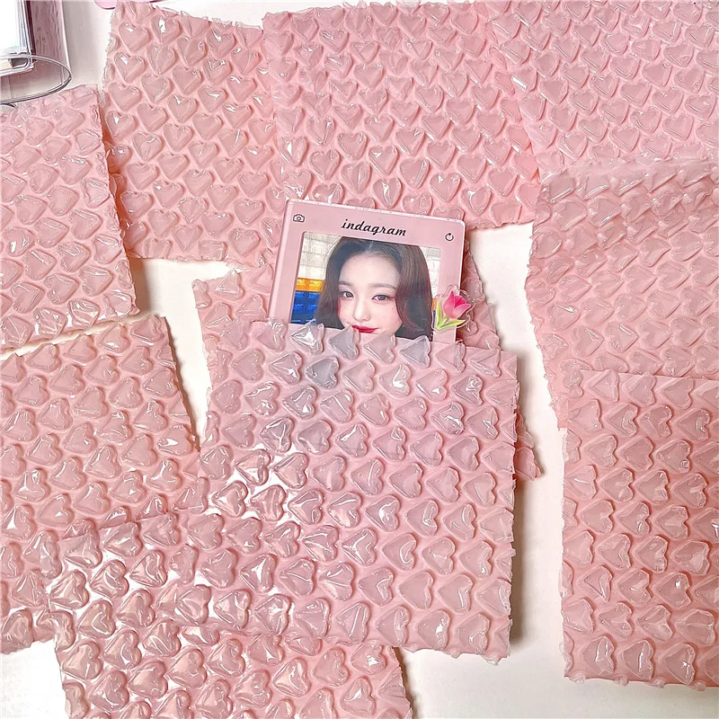 핑크 러브 버블 메일러 자체 도장 포장 가방, 소규모 비즈니스 용품, 패딩 봉투, 버블 봉투, 우편 가방, 10 개
