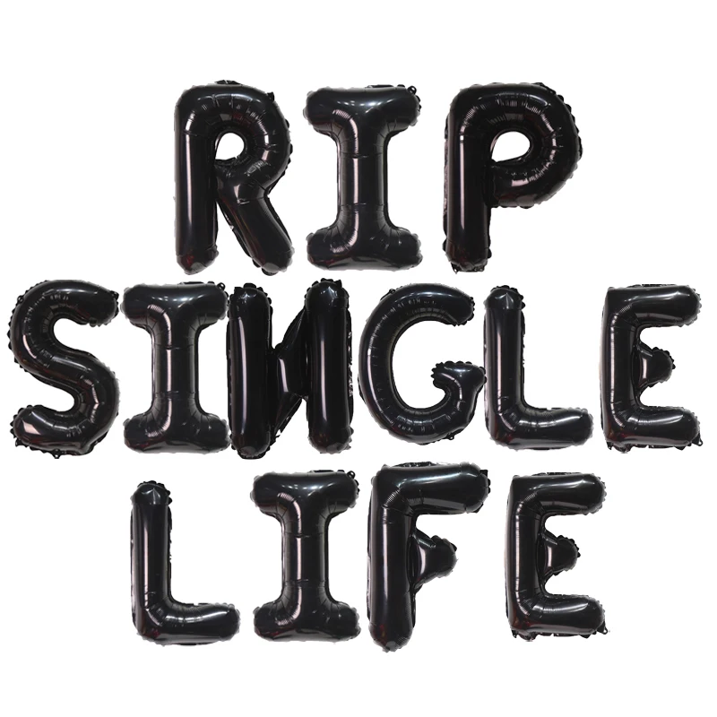 13-teiliges Rip Single Life Folienballon-Set, Junggesellenabschied-Dekoration, gotische Themenballon-Party-Dekoration, Brautparty-Dekoration