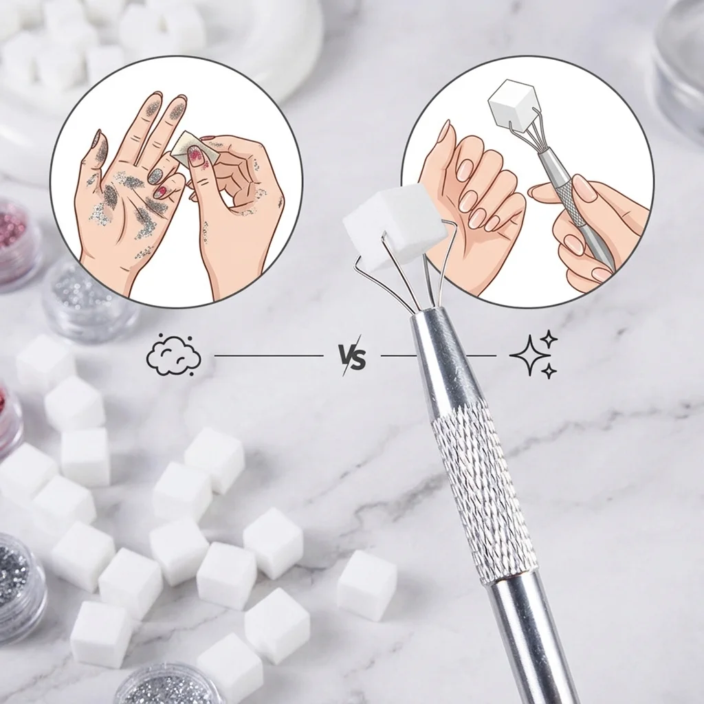 100pcs Nail Sponge Grabber Clip + Mini Sponge Blocks Set Lint-free Gradient Blush Nail Manicure DIY Tools