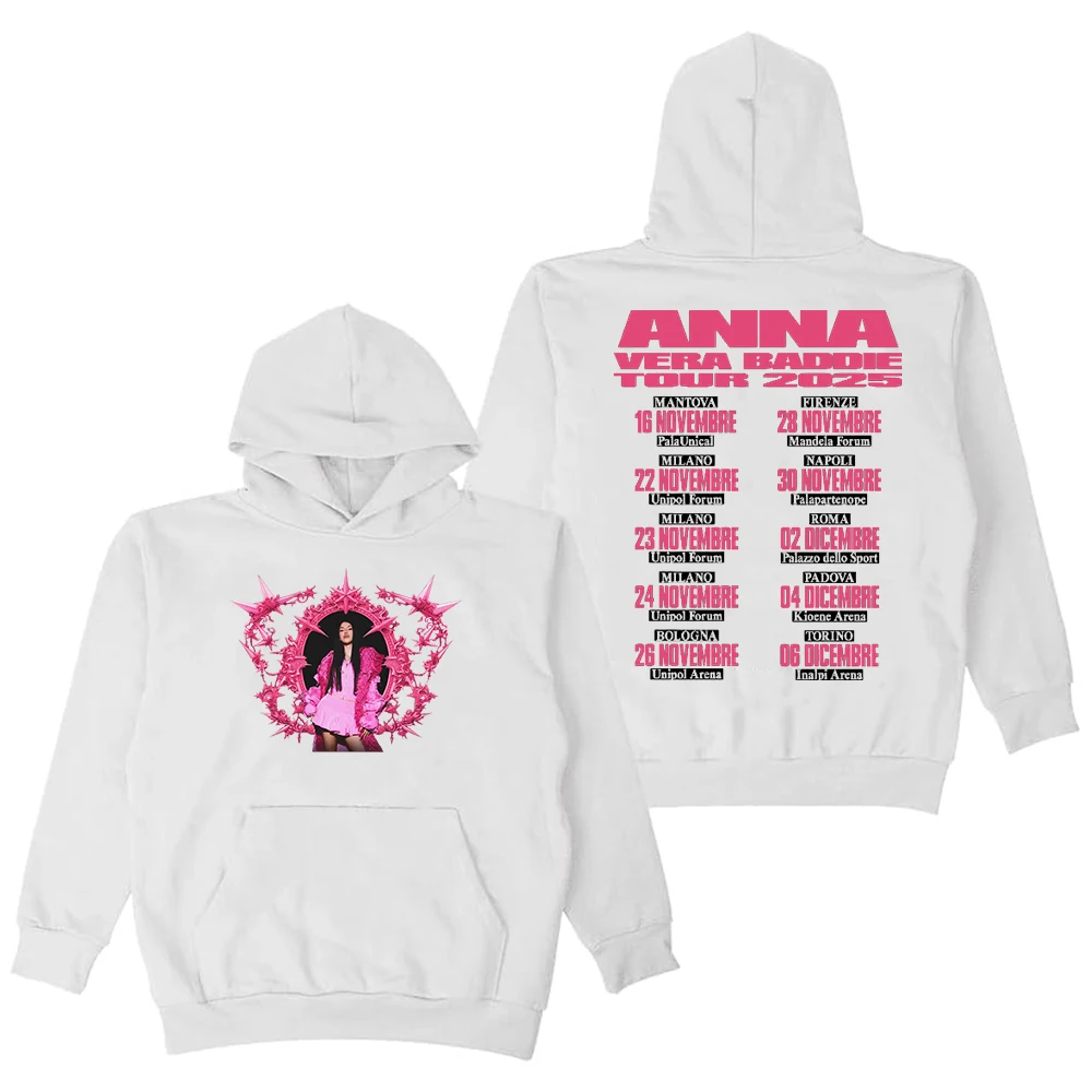 GF آنا فيرا بادي تور 2025 آنا بيبي هوديي كم طويل ملابس الشارع الشهير الرجال النساء مقنعين البلوز #2