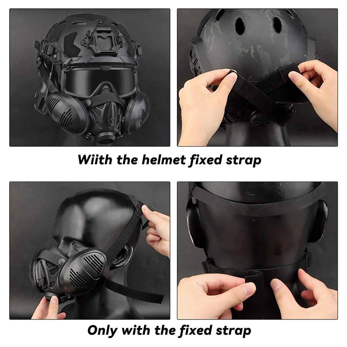 Tactical Respirator Mask Airsoft Face Protection Mask Paintball Half Face Mask Tactical Face Mask for Hunting Shooting Halloween