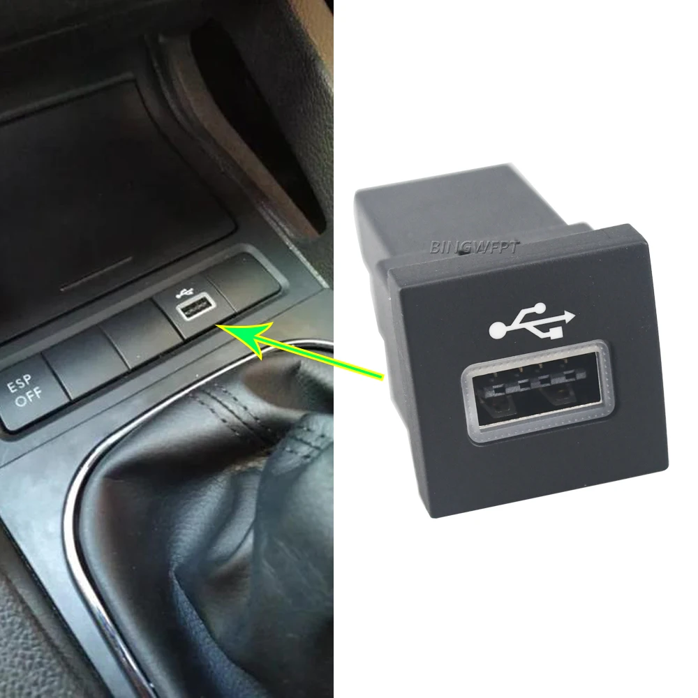 Car USB Input Adapter Audio Radio U-disk Flash Socket Interface For VW Golf 6 Jetta MK5 EOS Scirocco 2006 - 2012