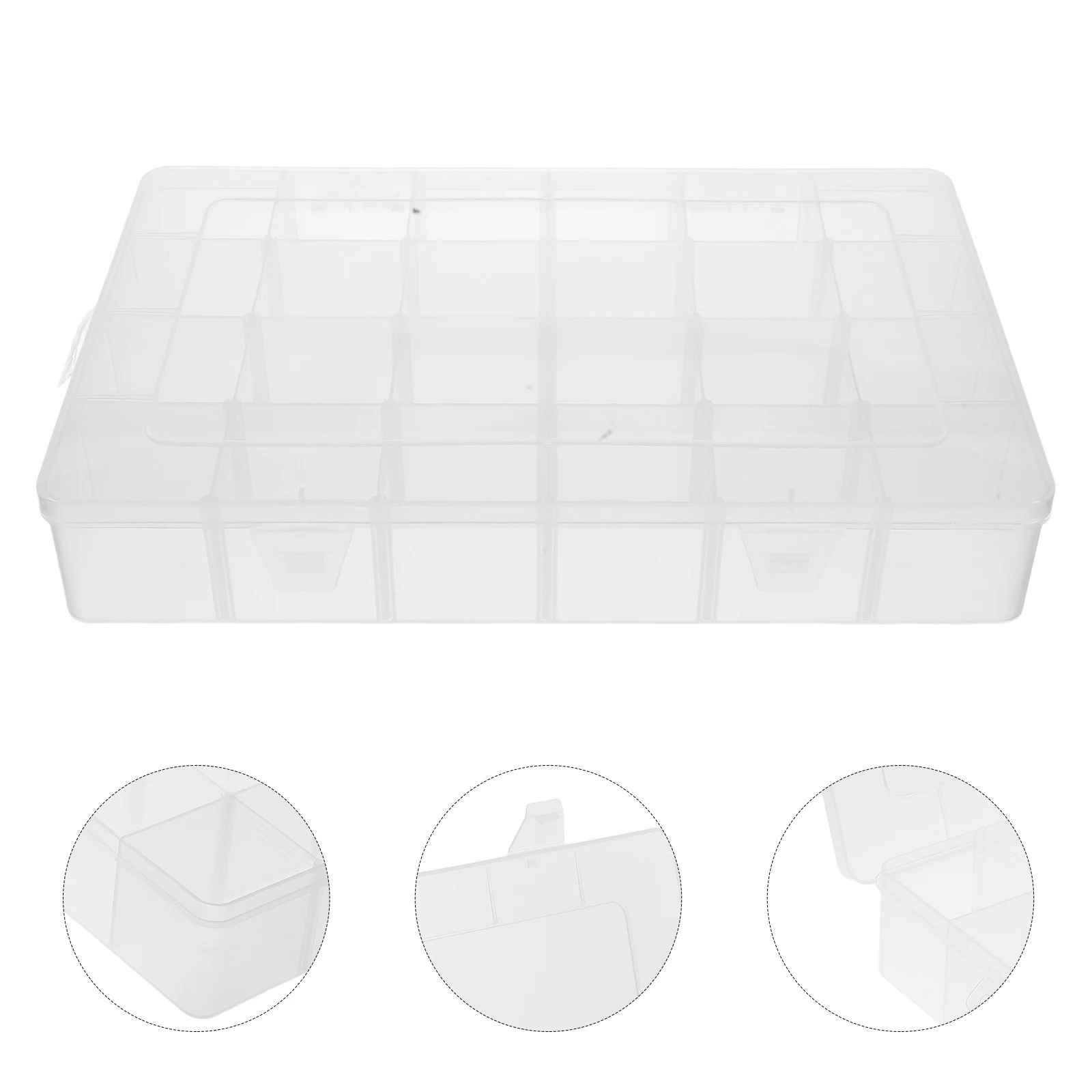 

2pcs Grid Transparent Storage Box Detachable Compartments Craft Organizer Bead Container Portable Plastic Display Case Jewelry