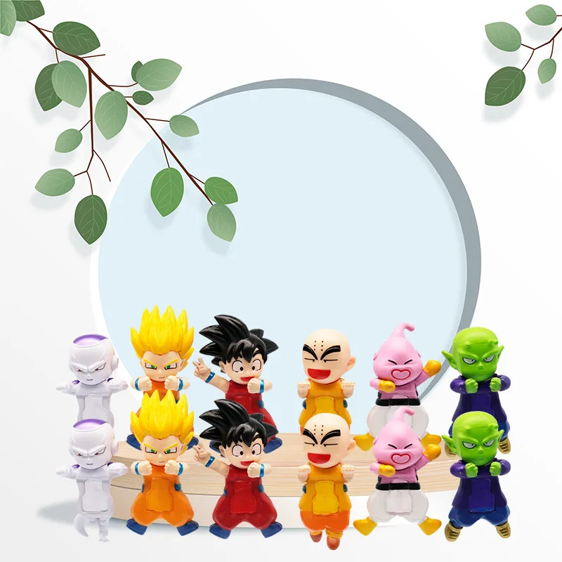 12 stks/set Anime Dragon Ball q-versie kawaii Action Figure PVC Model standbeeld Speelgoed Pop Bureau Decor Collectible Geschenken boxed