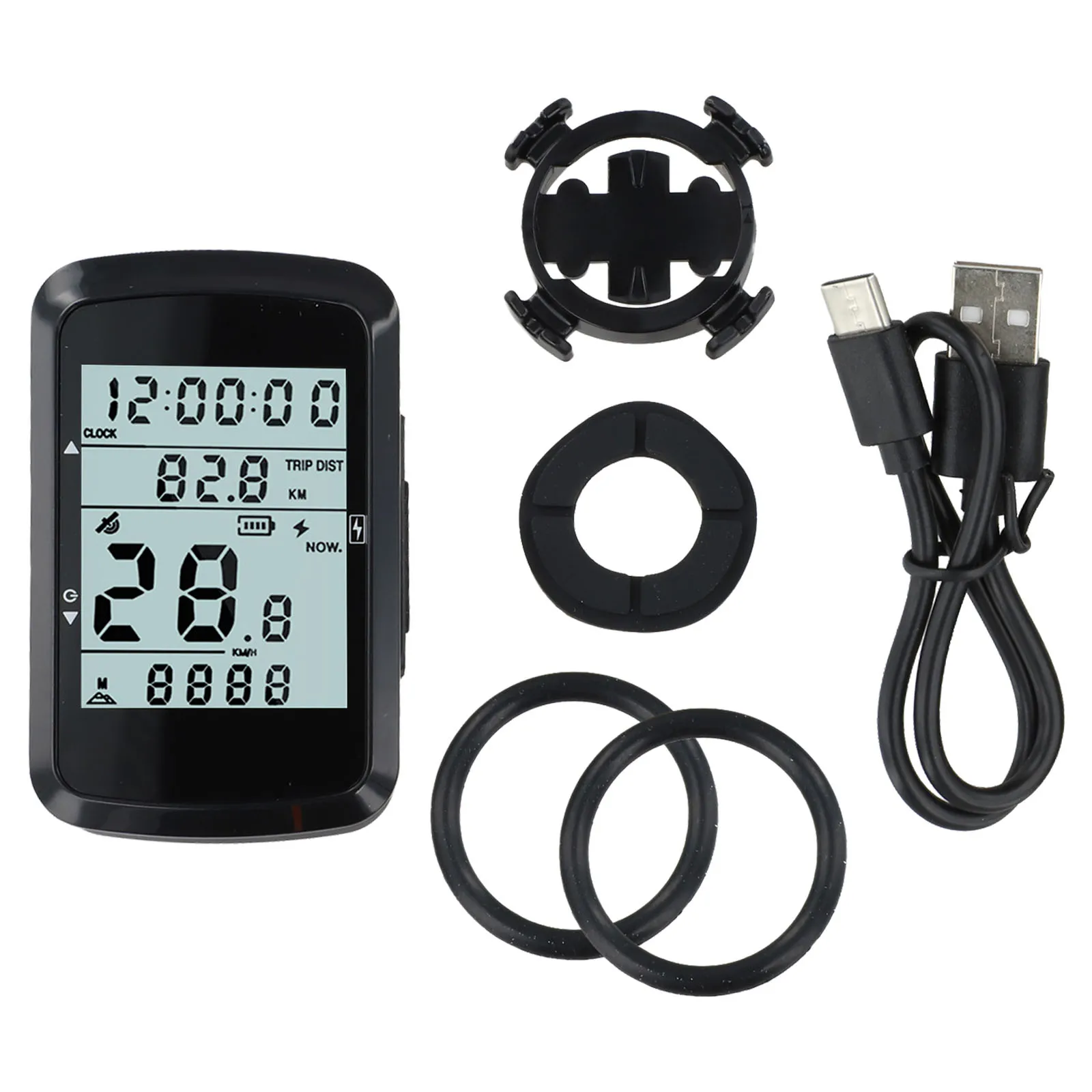 2.4 Inch LCD Wireless Bike GPS Computer Supporting Speed Odometer Elapsed Time and Satellite-Based Clock Synchronization