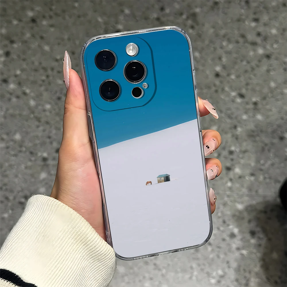 Силиконовый чехол для телефона Snowfield Cottage для IPhone 17 16 15 14 13 12 11 Pro Xs Max Air Mini 7 8 6 6s Plus SE 2020 2022 Cover