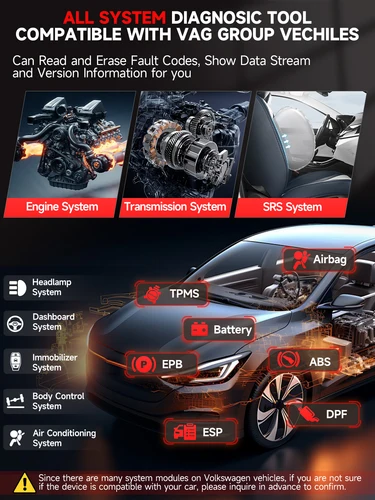 Imagen 2 del producto Ancel VD500 OBD2 escáner para VW lector de código de coche reinicio de aceite EPB DTC TP ABS SRS herramienta de diagnóstico de sistema completo para Audi para V.A.G
