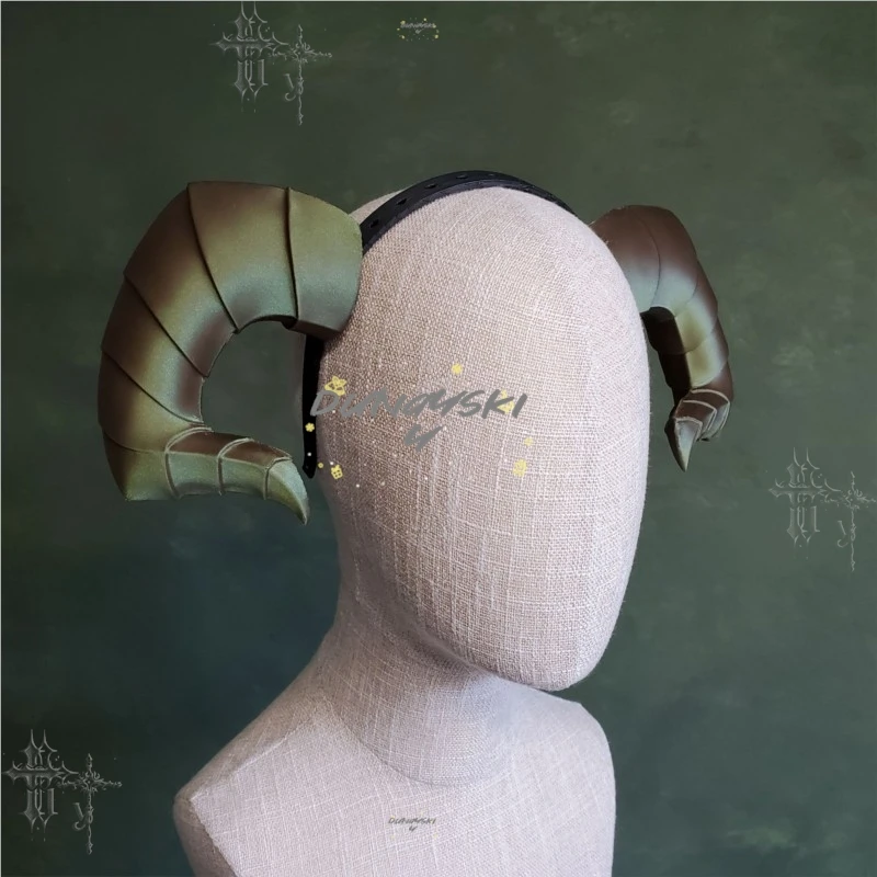 Gothic Sheep Horn Headband Retro Rustic Demon Ram Horn Headwear For Medieval Fantasy Halloween Anime Roleplay view 4