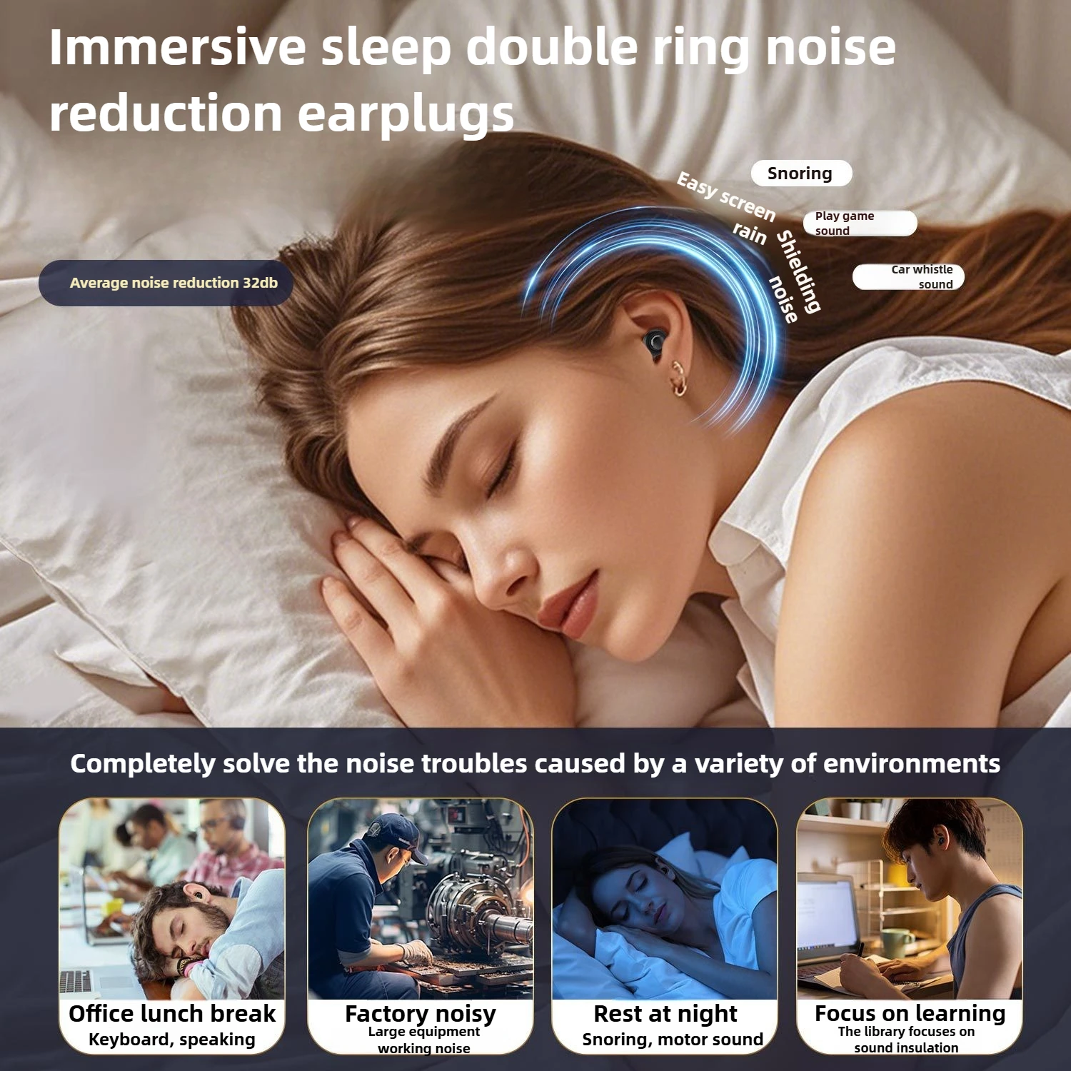 The new super noise cancellation, noise reduction, mute professional noise and sound isolation earbuds for sleep