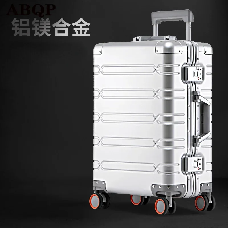 XQ Aluminum Alloy Trolley Case 20 Inch Female Boarding Suitcase 24 Inch 29 Inch Male Metal Password Rolling Luggage Unisex