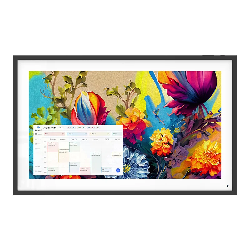 15.6 Inch Full HD 1920x1080 2GB 32GB Digital Calendar with Video Playback MP3 Clock Touchscreen Wi-Fi Plastic Frame