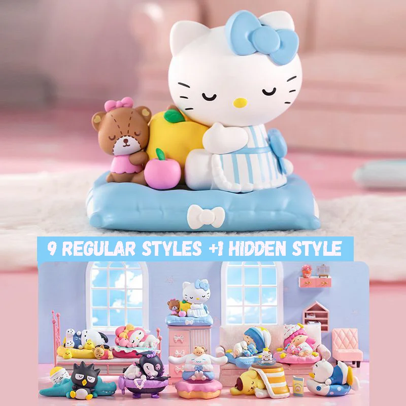 

Hello Kitty Kuromi Melody The Peaceful Sleep Series of Decorative Items Blind Boxes Figurines Gifts and Peripheral Dolls