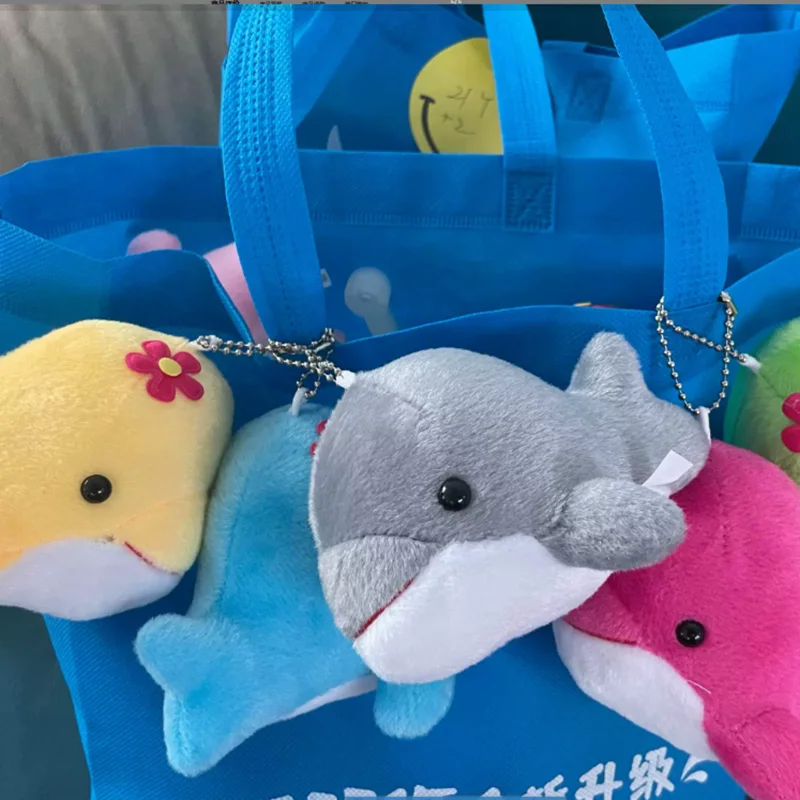 

3Pcs/Lot 13CM Cartoon Dolphin Plush Doll Toys Kawaii Cute Bag Pendant Girl Key Ring Accessory Birthday Gift for Kids