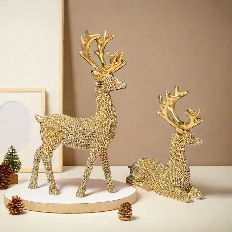 

Nordic Elk Resin Statues, Animal Statues, Office Decorations, Room Decorations, Holiday Gifts.