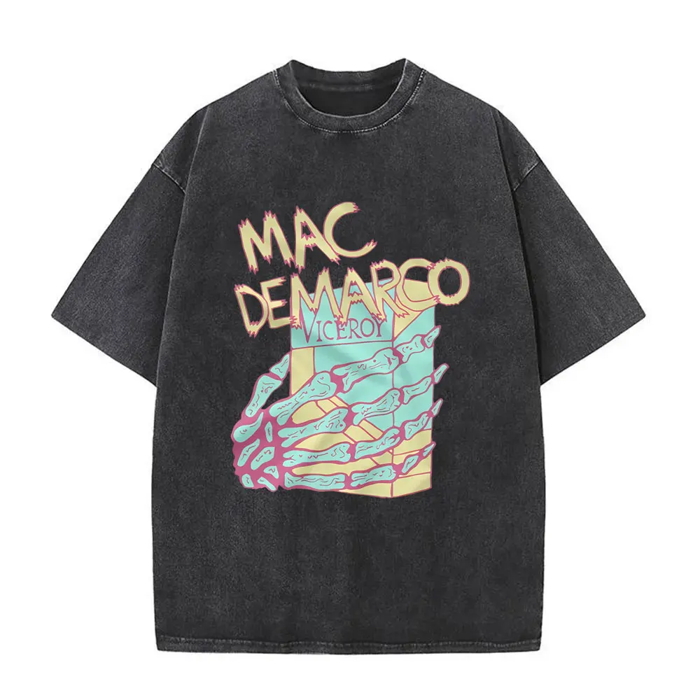 Washed Vintage Mac Demarco This Old Dog Graphic T-shirt Men Women Fashion Oversized Streetwear Male Casual Retro Cotton T Shirts