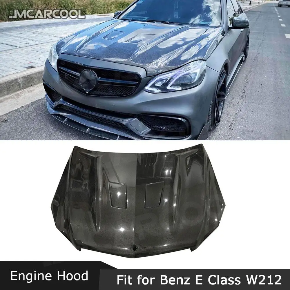 Carbon fiber Material Front Bumper Bonnet Engine Hood For Mercedes Benz W212 E Class E200 E220 E250 E300 E350 E63 AMG 2014-2016