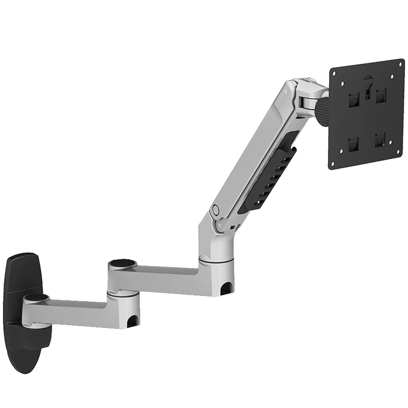 V63W / XSJ8013W Wall Mount อลูมิเนียมอลูมิเนียมยาว Mechanical ฤดูใบไม้ผลิแขนสนับสนุน Full Motion Monitor Mount Bracket