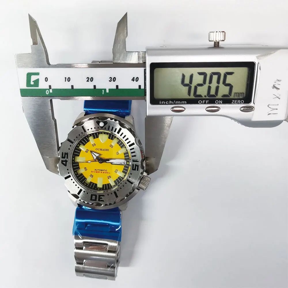 42mm men's watch NH36 automatic mechanical movement Men's watch Fangtooth Monster luminous dial custom wristwatch