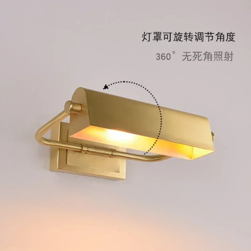 Human body induction brass wall lamp does not rust mirror headlight dresser makeup living room corridor aisle