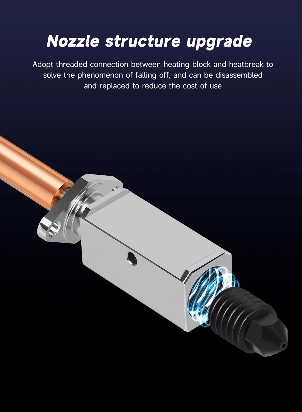 Upgrade V2 Hotend-Kit für Bambu Lab P1P X1 P1S X1C: Hotend-Thermistor, Bimetall-Hals, Bambulab-Düse aus gehärtetem Stahl, Druckkopf – Detail 6