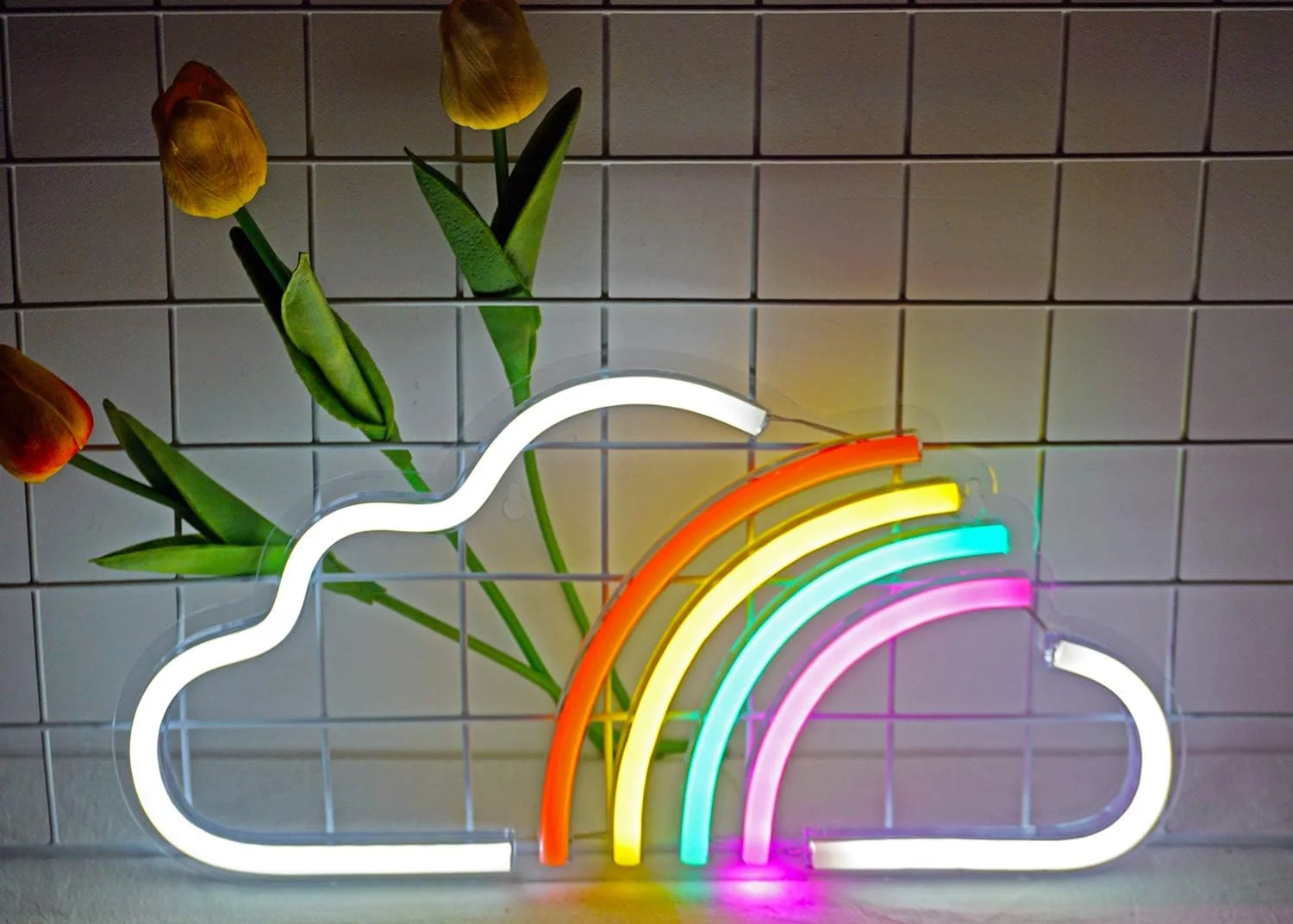 Cloud Rainbow Neon Sign LED Light for Bedroom Hanging Wall Party Room Home Decoration Colorful Light Night Lamp USB Power