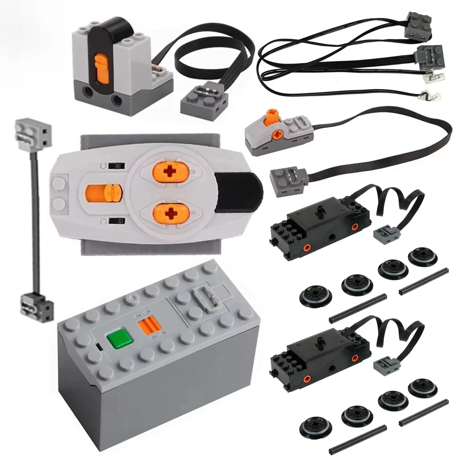 

MOC Power Functions Train Motor Kit with IR Remote Control & Dual Motors for Legoeds-Compatible STEM Robotics Toy AA Battery Box