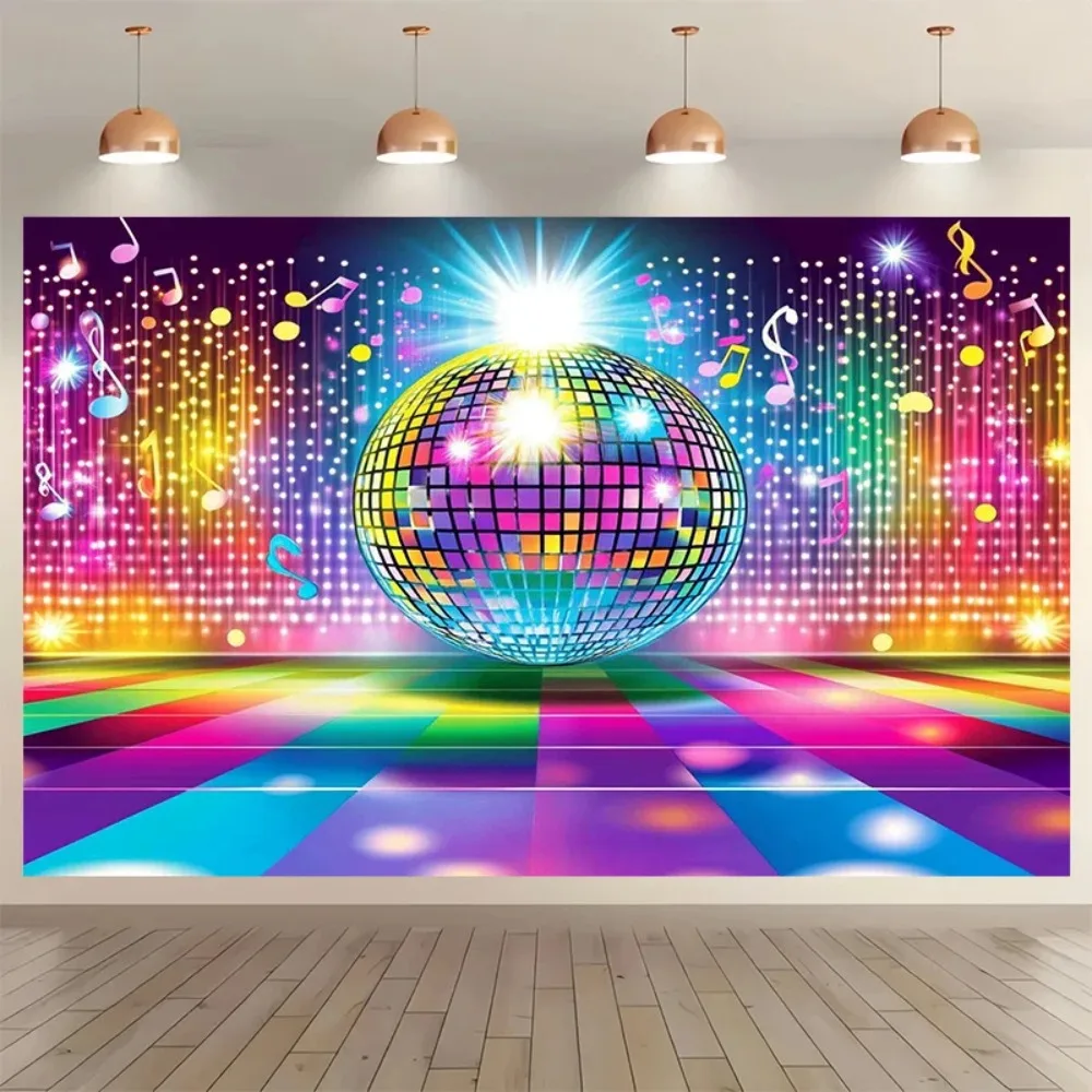 Vintage Disco Ball Hip-hop Party Banner Backdrop, Suitable for Birthdays and Weddings, Art Portrait Photography Studio Backdrop
