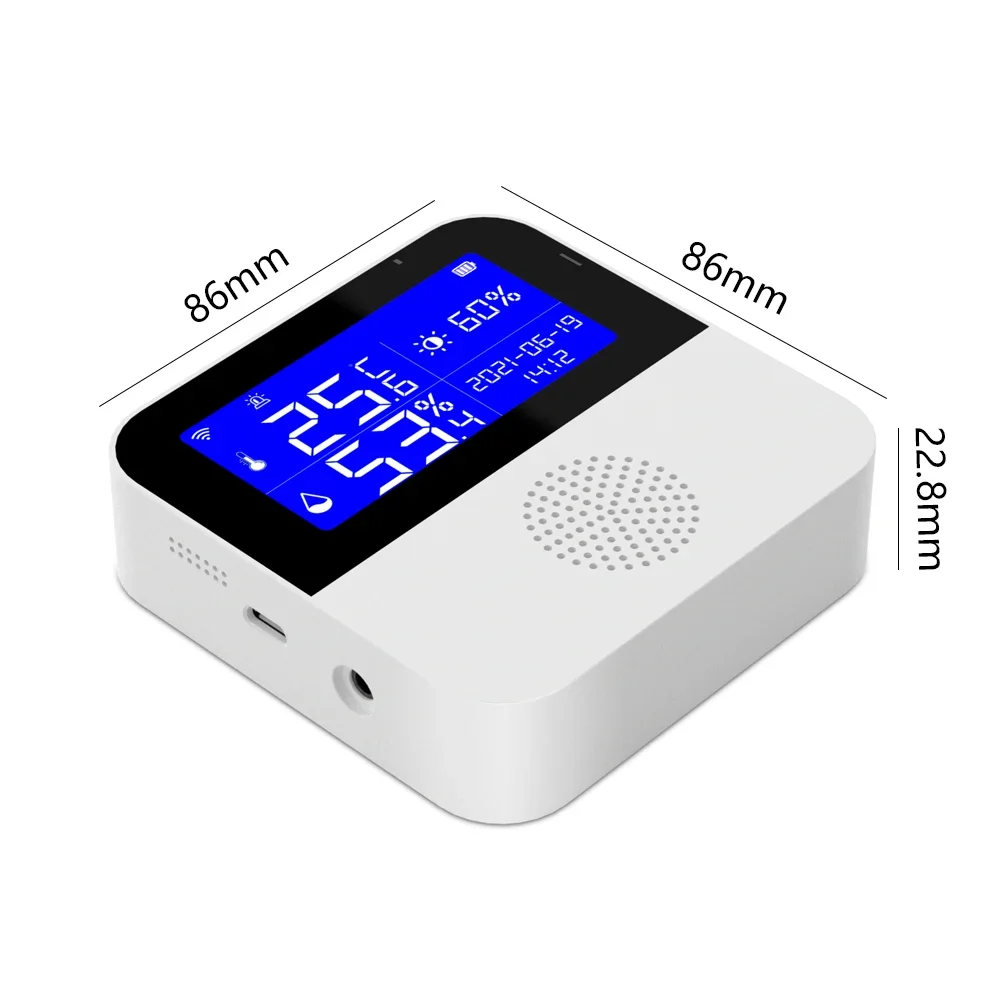 Fireplace Temperature and Humidity Sensor, WiFi Safety, Smart Indoor Hygrometer, Monitoring Detector for Fireplace, Alcohol Stov