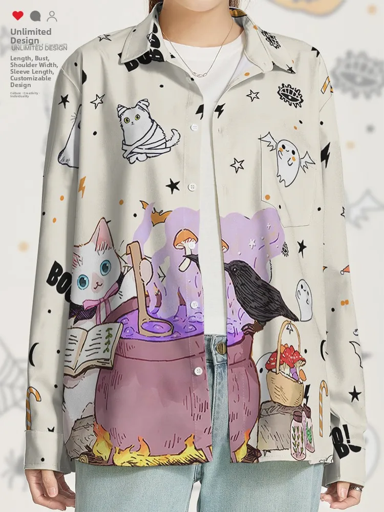 معالج الهالوين ماجيك لطيف فيتي طويل Sve irt للرجال والنساء كاجوال مستقيم الساق طباعة بوليستر سباندكس مزيج #2